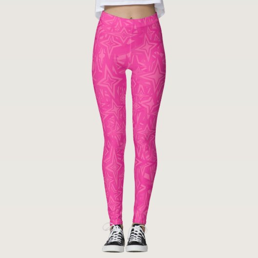 Roze geometrisch gepatenteerde Leggings (Voorkant)