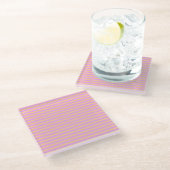 Roze geometrisch glazen onderzetter (Schuin)