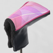 Roze geometrisch golfheadcover (3/4 voorkant)
