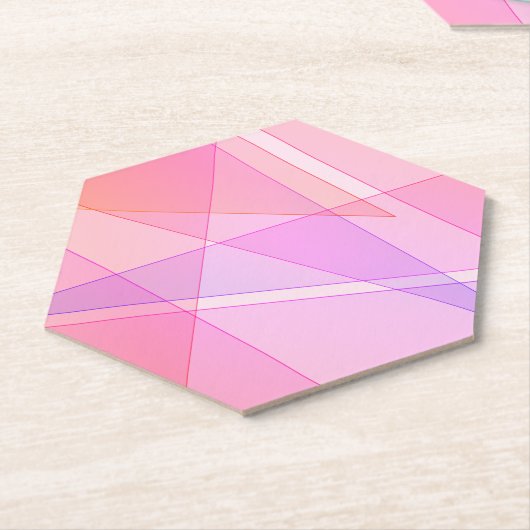 Roze geometrisch kartonnen onderzetters (Schuin)