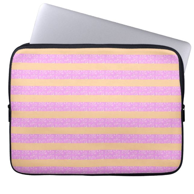 Roze geometrisch  laptop sleeve (Voorkant)