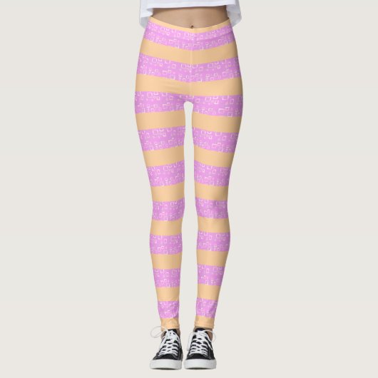 Roze geometrisch leggings (Voorkant)