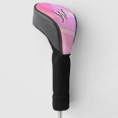 Roze Geometrisch met Letter Golfheadcover (Schuin)
