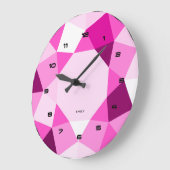Roze geometrisch modern design grote klok (Hoek)