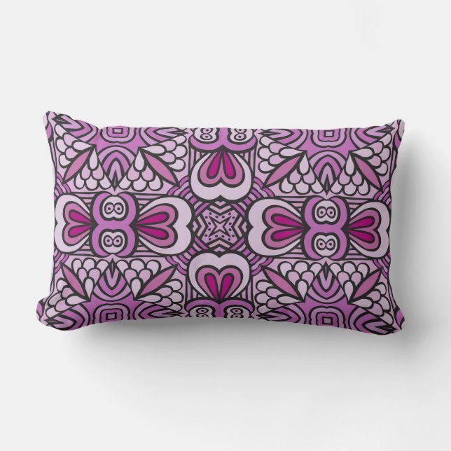 Roze geometrisch naadloos patroon werp kussen (Voorkant)