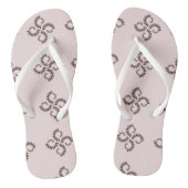 roze Geometrisch Patroon 3 Teenslippers (Voetbed)