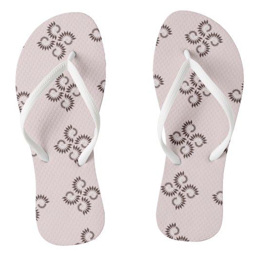 roze Geometrisch Patroon 3 Teenslippers (Voetbed)