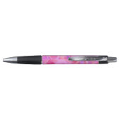 Roze geometrisch patroon Aangepaste naam Pen (Achterkant)