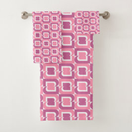 Roze geometrisch patroon bad handdoek