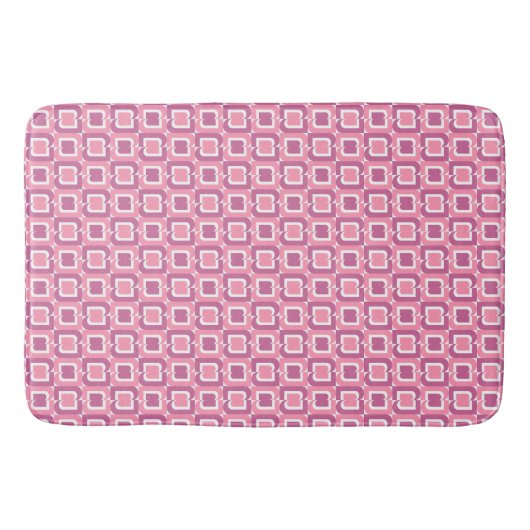 Roze geometrisch patroon badmat (Voorkant)