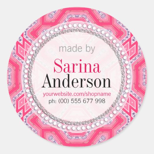 Roze geometrisch patroon gemaakt door Stickers van (Voorkant)