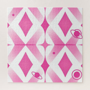 Roze geometrisch patroon in ruimtestijl legpuzzel