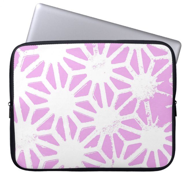 Roze geometrisch patroon laptop sleeve (Voorkant)