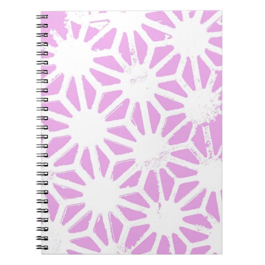 Roze geometrisch patroon notitieboek (Voorkant)