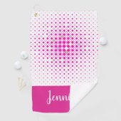 Roze Geometrisch Patroon Persoonlijk Golfhanddoek (Insitu)
