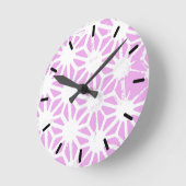Roze geometrisch patroon ronde klok (Hoek)