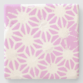 Roze geometrisch patroon stenen onderzetter