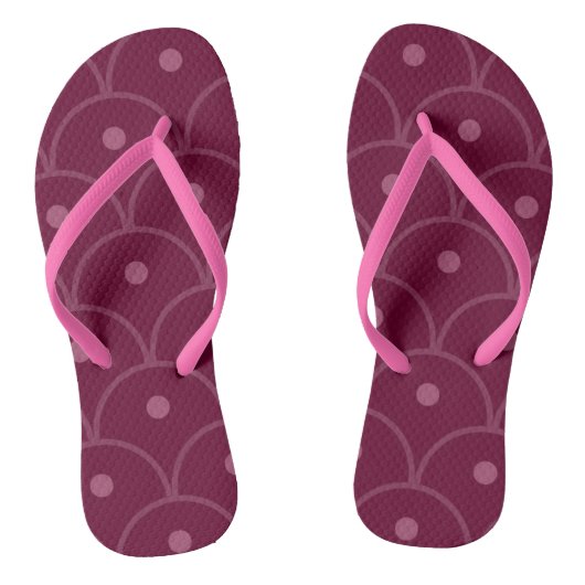 Roze geometrisch patroon teenslippers (Voetbed)