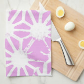 Roze geometrisch patroon theedoek (Quarter Fold)