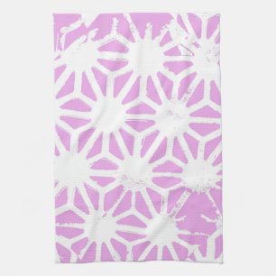 Roze geometrisch patroon theedoek