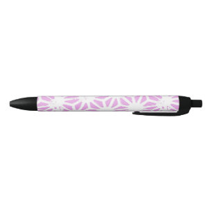 Roze geometrisch patroon zwarte inkt pen