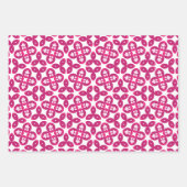 Roze geometrisch pootafdrukpatroon inpakpapier vel (Voorkant 3)
