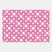 Roze geometrisch pootafdrukpatroon inpakpapier vel (Voorkant 2)