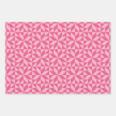 Roze Geometrisch Quiltblokpatroon Inpakpapier Vel (Voorkant 2)