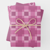 Roze Geometrisch Quiltblokpatroon Inpakpapier Vel (In situ)