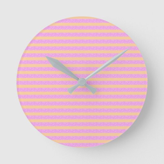 Roze geometrisch  ronde klok (Voorkant)