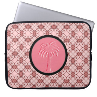 Roze Geometrisch rooster Design-Carolina Palm Laptop Sleeve