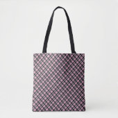 Roze geometrisch ruitpatroon tote bag (Voorkant)