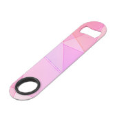 Roze geometrisch speed flessenopener (Achterkant Gekanteld)