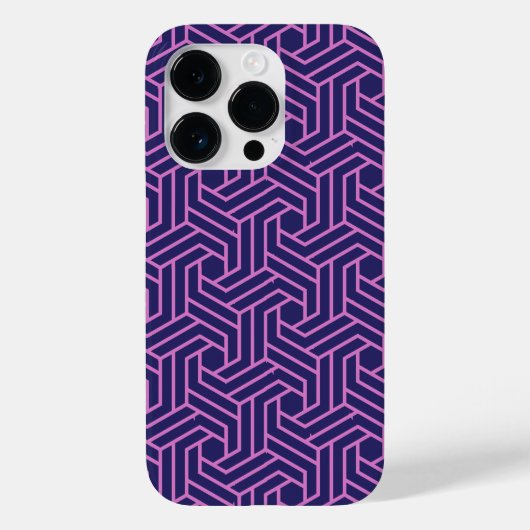 roze geometrische abstract met paarse achtergrond Case-Mate iPhone case (Achterkant)