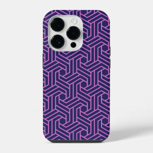 roze geometrische abstract met paarse achtergrond iPhone 14 plus hoesje