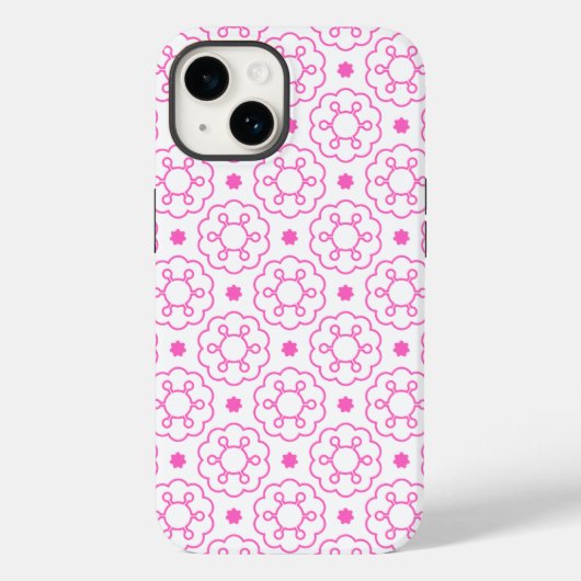 "Roze geometrische bloem" moderne patroon telefoon Case-Mate iPhone Case (Achterkant)