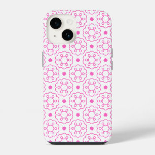 "Roze geometrische bloem" moderne patroon telefoon iPhone 14 Hoesje