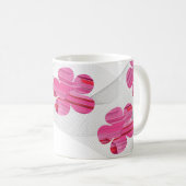 Roze geometrische bloemen mok (Voorkant rechts)