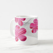 Roze geometrische bloemen mok (Voorkant links)