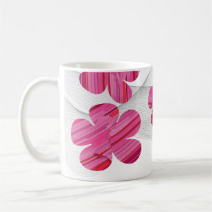 Roze geometrische bloemen mok