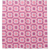 Roze geometrische douchegordijnen (Voorkant)