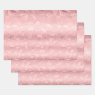 Roze geometrische driehoek Glam Bling Trendy Styli Inpakpapier Vel