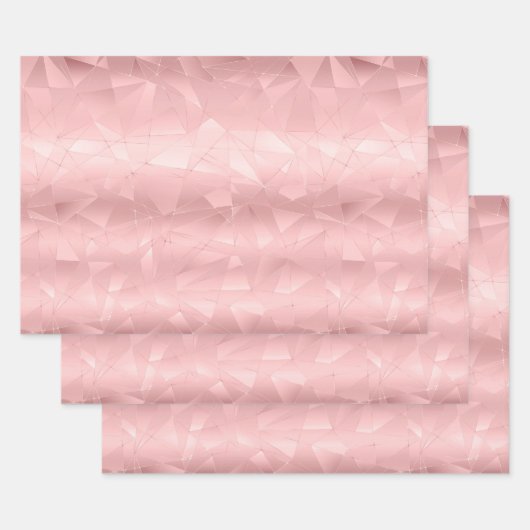 Roze geometrische driehoek Glam Glitter trendy sti Inpakpapier Vel (Set)