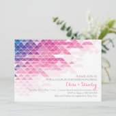 Roze geometrische driehoeken huwelijksfeest voor k kaart (Staand voorkant)