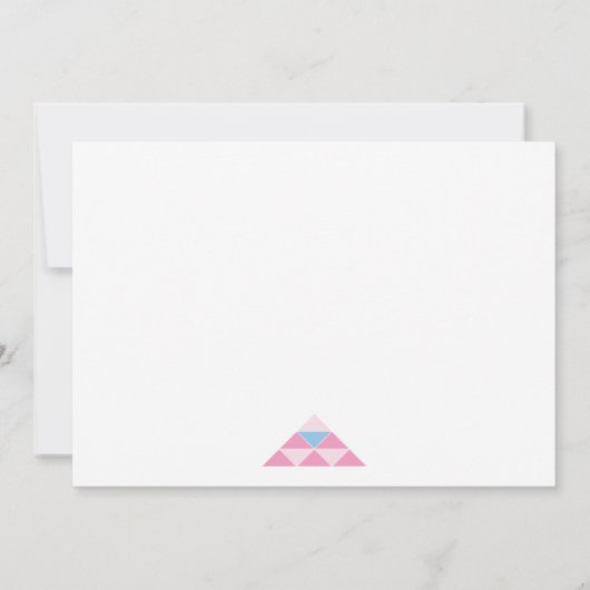 Roze geometrische driehoeken huwelijksfeest voor k kaart (Achterkant)