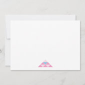 Roze geometrische driehoeken moderne bruiloft kaart (Achterkant)