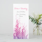 Roze geometrische driehoeken moderne bruiloft menu