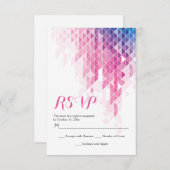 Roze geometrische driehoeken moderne bruiloft RSVP (Voorkant / Achterkant)