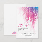 Roze geometrische driehoeken moderne bruiloft RSVP Kaartje (Voorkant / Achterkant)