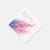 Roze geometrische driehoeken moderne bruiloft servetten (Hoek)